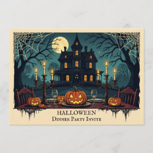 Grusel-Haus Halloween-Abendessen-Einladung Einladung