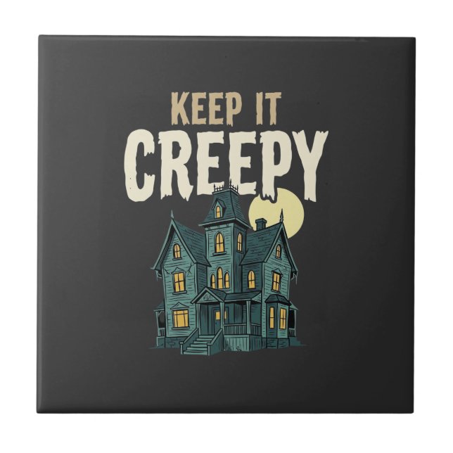 Grusel-Haus Halloween-Design_1 Fliese (Vorderseite)
