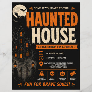 Grusel-Haus-Halloween-Flugblatt Flyer