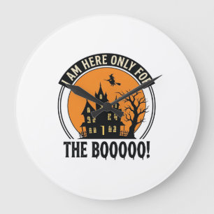 Grusel-Haus Halloween Lustiger Boo Vintage_1 Große Wanduhr