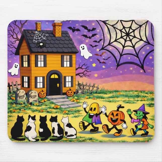 Grusel-Haus-Halloween-Mauspad Mousepad (Vorne)