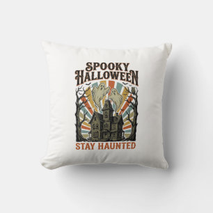 Grusel-Haus Halloween-Shirt mit Vintage-Geist P Kissen