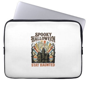 Grusel-Haus Halloween-Shirt mit Vintage-Geist P Laptopschutzhülle