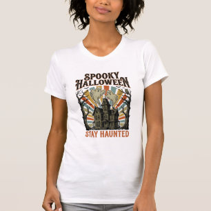 Grusel-Haus Halloween-Shirt mit Vintage-Geist P T-Shirt