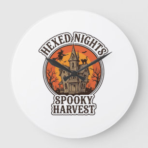 Grusel-Haus Halloween-Shirt Vintage-Gravur De Große Wanduhr