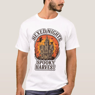 Grusel-Haus Halloween-Shirt Vintage-Gravur De T-Shirt