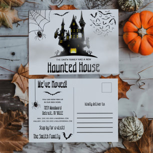 Grusel-Haus, Halloween-Theme Umzugsankündigung Postkarte