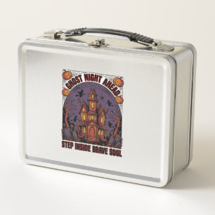 Grusel-Haus Halloween Vintage Gravur Design_1 Metall Brotdose