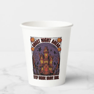 Grusel-Haus Halloween Vintage Gravur Design_1 Pappbecher