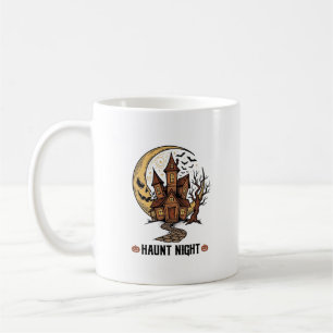 Grusel-Haus Halloween Vintage Gravur Weiß Sh Kaffeetasse