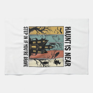 Grusel-Haus Halloween Vintage-Stich Gruselige D Geschirrtuch
