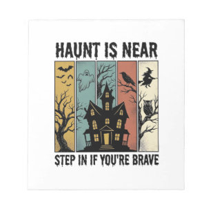 Grusel-Haus Halloween Vintage-Stich Gruselige D Notizblock
