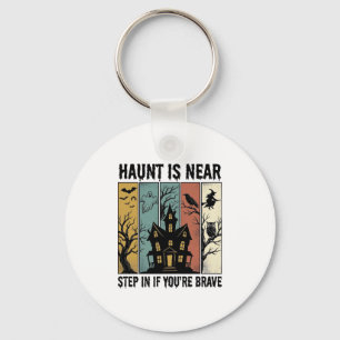 Grusel-Haus Halloween Vintage-Stich Gruselige D Schlüsselanhänger