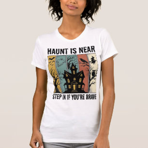 Grusel-Haus Halloween Vintage-Stich Gruselige D T-Shirt
