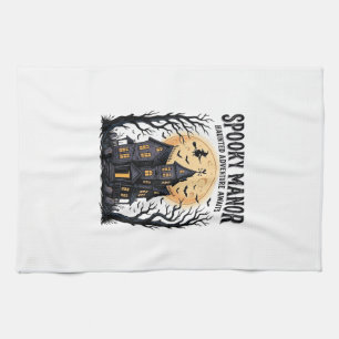 Grusel-Haus Halloween Vintage-Stich Gruselige Nach Geschirrtuch