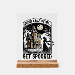 Grusel-Haus Halloween Vintage-Stich Horror S Acrylschild