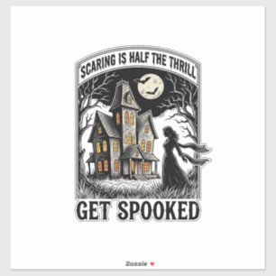 Grusel-Haus Halloween Vintage-Stich Horror S Aufkleber