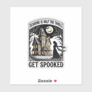 Grusel-Haus Halloween Vintage-Stich Horror S Aufkleber