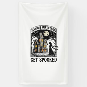 Grusel-Haus Halloween Vintage-Stich Horror S Banner