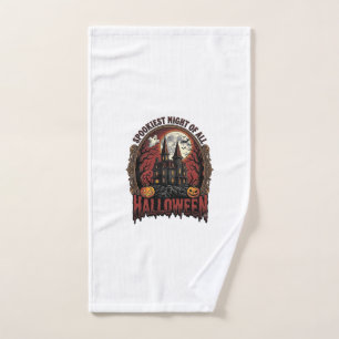 Grusel-Haus Halloween Vintage-Stich Spuk N Handtuch