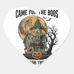 Grusel-Haus Halloween Vintage-Stich Spuk T Herz-Aufkleber