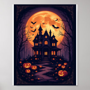 Grusel-Haus Halloween-Wandkunst – Spuknacht Ca Poster