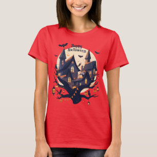 Grusel-Haus „Happy Halloween“-T-Shirt T-Shirt