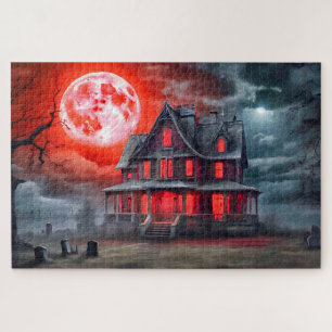 Grusel-Haus im Mondlicht Puzzle