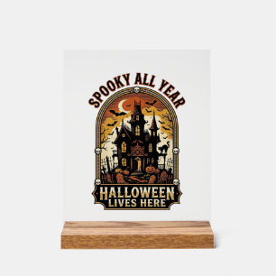 Grusel-Haus im Vintage-Stil Halloween das ganze Ja Acrylschild