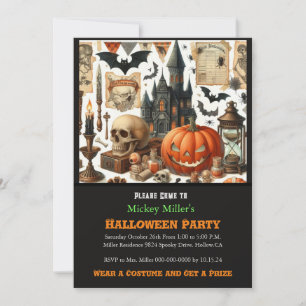 Grusel-Haus Kinder-Kostenüm-Party Halloween Einladung