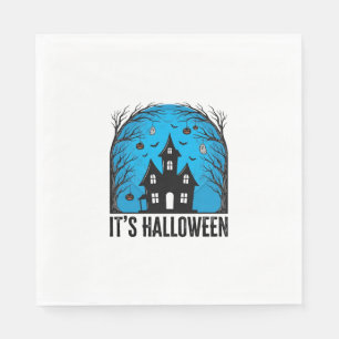 Grusel-Haus-Mond Halloween Vintage-Stich Des Serviette
