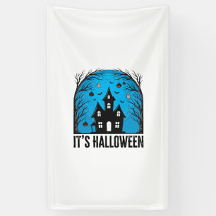 Grusel-Haus-Mond Vintage-Stich Halloween Des Banner