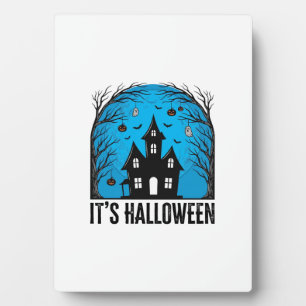 Grusel-Haus-Mond Vintage-Stich Halloween Des Fotoplatte