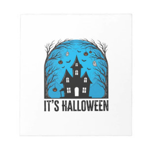 Grusel-Haus-Mond Vintage-Stich Halloween Des Notizblock