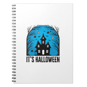 Grusel-Haus-Mond Vintage-Stich Halloween Des Notizblock