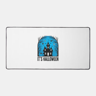 Grusel-Haus-Mond Vintage-Stich Halloween Des Schreibtischunterlage