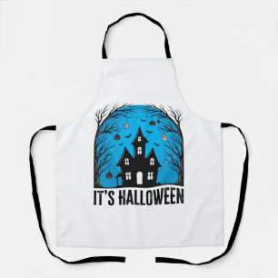 Grusel-Haus-Mond Vintage-Stich Halloween Des Schürze