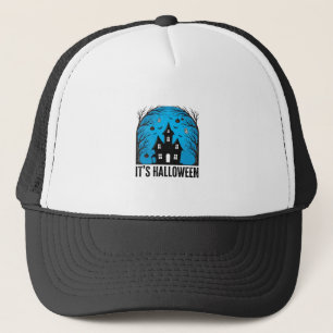 Grusel-Haus-Mond Vintage-Stich Halloween Des Truckerkappe