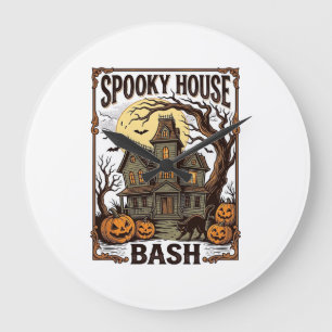 Grusel-Haus-Party Vintage-Stich Halloween-Dekorati Große Wanduhr