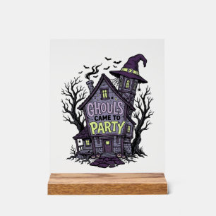 Grusel-Haus-Shirt Süß Gruselige Party Halloween De Acrylschild