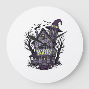 Grusel-Haus-Shirt Süß Gruselige Party Halloween De Große Wanduhr
