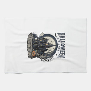 Grusel-Haus-Shirt Vintage-Gravur Gruselige Saison Geschirrtuch