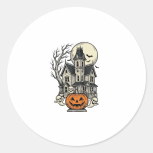 Grusel-Haus-Shirt Vintage-Gravur Halloween De Runder Aufkleber