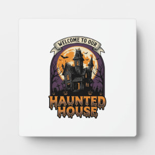 Grusel-Haus-Shirt Vintage-Halloween-Willkommen-Des Fotoplatte