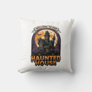 Grusel-Haus-Shirt Vintage-Halloween-Willkommen-Des Kissen