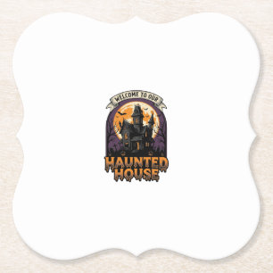 Grusel-Haus-Shirt Vintage-Halloween-Willkommen-Des Untersetzer