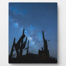 Grusel-Haus & Sternblaue Nacht Holztafel