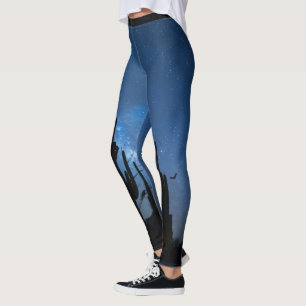 Grusel-Haus & Sternblaue Nacht-Leggings Leggings