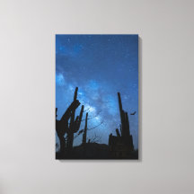 Grusel-Haus & Sternblaue Nacht Wrapped Canvas Ar