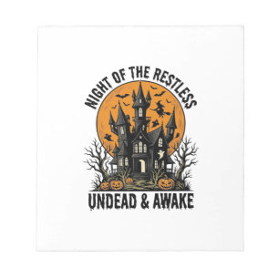 Grusel-Haus unruhige Tote Halloween-Kunst_ Notizblock